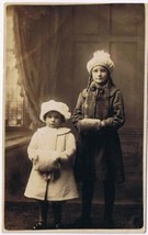 Postcard RPPC Two Sisters In Coats &amp; Hats For Outside Great Britain - £7.85 GBP