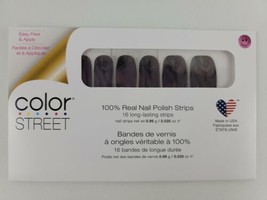 Color Street SMOKE&#39;S ON YOU Real Nail Polish Strips Purple Gray Black RE... - £26.05 GBP