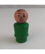 1971 Fisher Price Little People All Wood Green #909 Play Dad 2.18&quot; Figure - $10.81 CAD