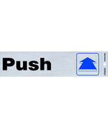 PUSH Door Symbol SIGN Sticker Aluminum 2&quot;x8&quot; Entry Entrance Exit HILLMAN... - $452.50 MXN
