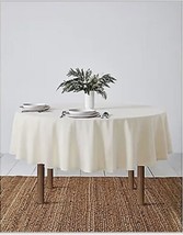Bee &amp; Willow® Solid Hemstitch 70-Inch Round Tablecloth in Vanilla Ice Gold - £17.80 GBP