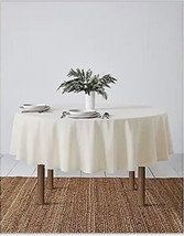 Bee &amp; Willow® Solid Hemstitch 70-Inch Round Tablecloth in Vanilla Ice Gold - £17.89 GBP