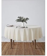 Bee &amp; Willow® Solid Hemstitch 70-Inch Round Tablecloth in Vanilla Ice Gold - £17.89 GBP