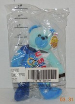 2002 Winter Olympics B EAN Bag Plush Blue Team Ring Bear Usa United States Nip - £18.90 GBP