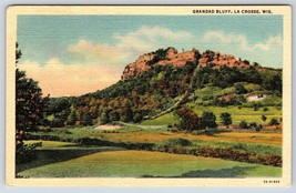 Postcard Grandad Bluff La Crosse Wisconsin Linen Colortone Curt Teich - £3.93 GBP