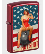 Cool Pin-up Girl, Hot Shot - Candy Apple Red Zippo Lighter - $28.45