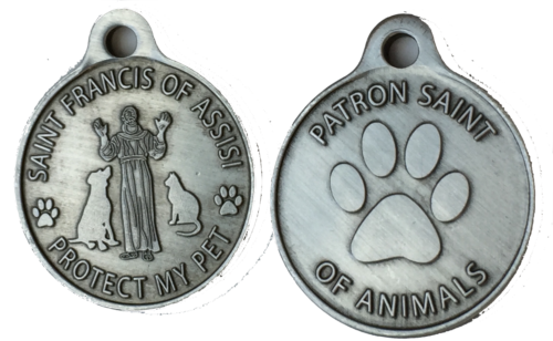 Primary image for Saint Francis of Assisi Protect My Pet / Patron Saint Of Pets Dog Tag Charm Pewt