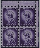 1035 - 3c Gutter Snipe Error / EFO Block of 4 "Statue of Liberty" Mint NH - €8,60 EUR 1035 - 3c Gutter Snipe Error / EFO Block of 4 "Statue of Liberty" Mint NH - €8,60 EUR