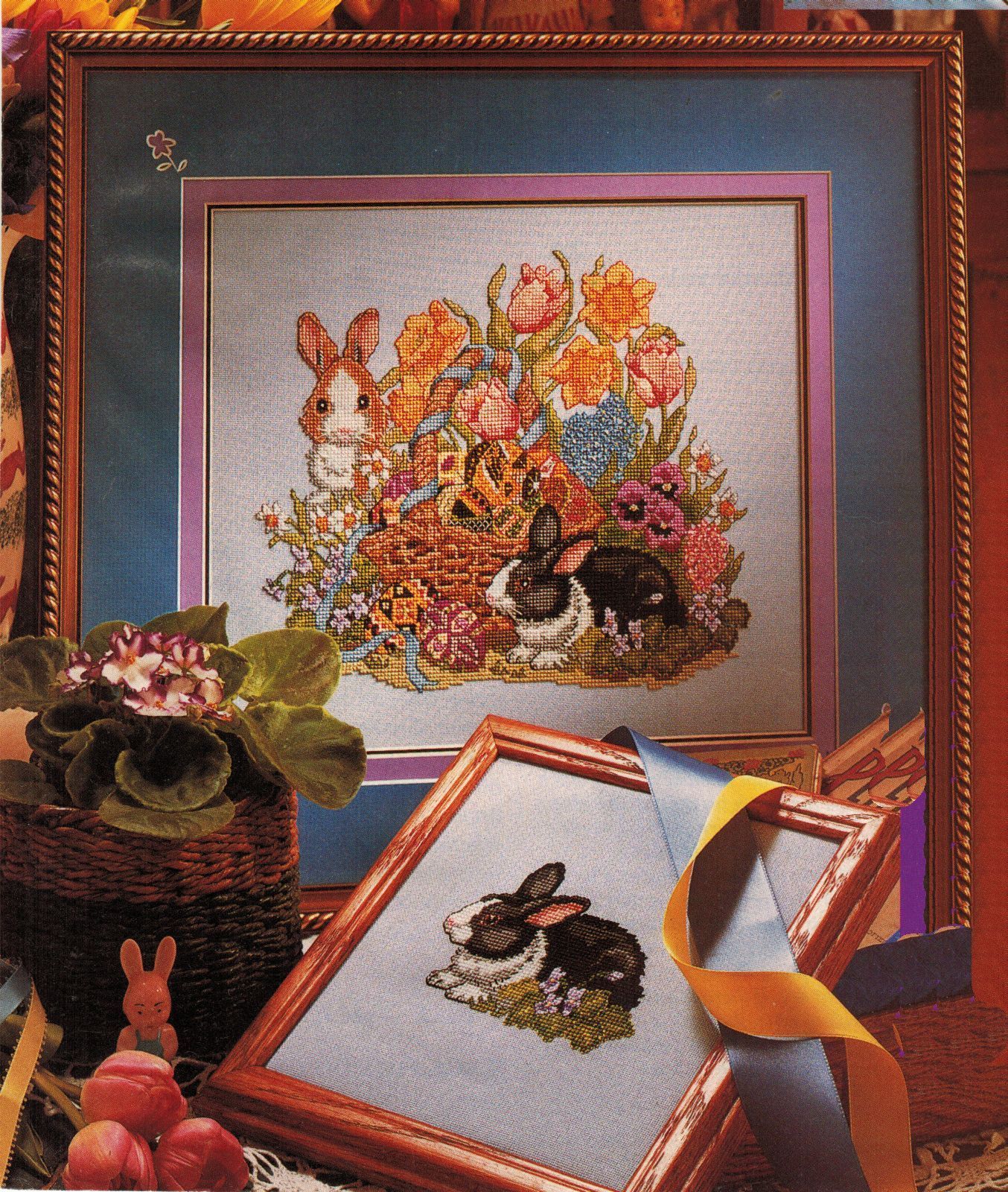 Cross Stitch Easter Joy Lily Sampler Basket Napkin Beaded Purse Prayer Patterns - $9.99