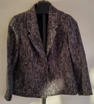 Coldwater Creek Black &amp; White Woven Suit Jacket Size 12 - £15.50 GBP