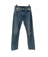 Hudson medium wash Thalia high rise loose fit distressed &#39;90s jeans 25 M... - £47.01 GBP