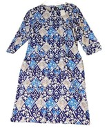 J. McLaughlin NWT $228 Catalyst Deco Kite Navy Tan Sheath Fitted Dress S... - $136.98 CAD