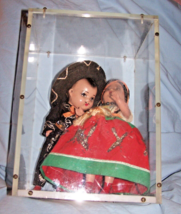 Pair of Vintage Mexican Dolls-Man &amp; Woman-In Plexiglass Case - £48.30 GBP