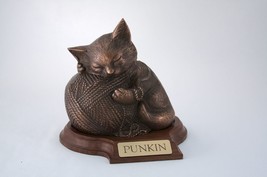 Small 40 Cubic Inches Copper Precious Kitty Urn for Ashes with Engravable Base - £123.89 GBP