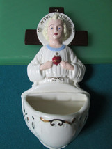 JESUS HAND PAINTED HOLY WATER FONT ITALY c1957 8&quot; - $1,412.14 MXN