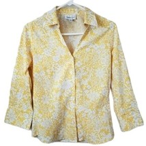 Coldwater Creek | Yellow &amp; White Floral Shirt, womens size small - £11.59 GBP