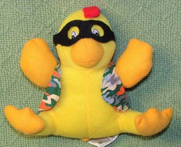 Golden Chick Clucky Plush Promo Masked Bird Camo Vest 6&quot; Stuffed Animal Htf Toy - £8.61 GBP