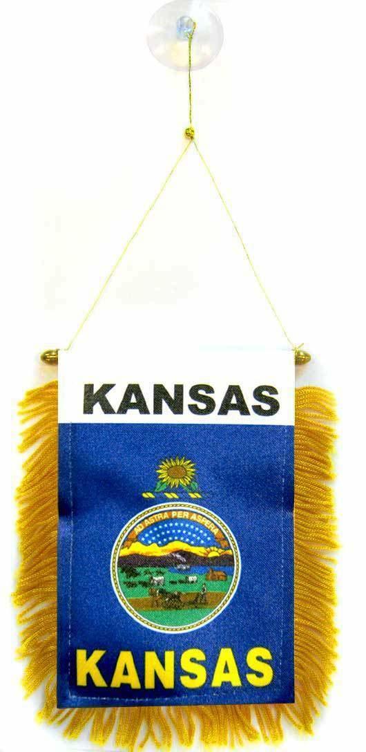 K&#39;s Novelties State of Kansas Mini Flag 4&quot;x6&quot; Window Banner w/Suction Cup - $2.88