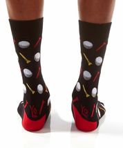 Golf Men's Crew Socks Yo Sox Premium Brand Cotton Blend Antimicrobial Black image 4