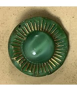 4 Vintage SUPERIOR Quality  Gold Lustered GREEN Glass Buttons  Eyes Flor... - $166.60 MXN