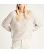 QUINCE Baby Alpaca-Wool Diamond Stitch Crew Light Gray Size Small - €32,10 EUR