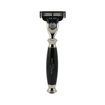 Edwin Jagger Simulated Ebony Gillette Mach 3 Razor with Nickel Plated Collar and - £46.30 GBP