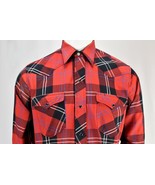 Vintage Circle T Red Plaid Pearl Snap Western Rodeo Shirt Mens - £25.71 GBP