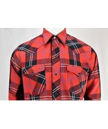 Vintage Circle T Red Plaid Pearl Snap Western Rodeo Shirt Mens - $44.01 CAD