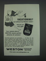 1957 Weston DR Exposure Meter Ad - Vacationing? Not without my Weston meter - £14.60 GBP