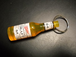 Miller Genuine Draft Key Chain Bottle Opener 64 Calorie Light Beer Amber Bottle - $8.99