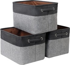 Maqiao 3 Pack Foldable Canvas Fabric Storage Basket Cube Box,, Closet Shelves - £27.95 GBP