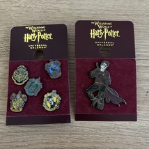 Wizarding World 1 Teeny Crest Pin Set &amp; 1 Quidditch Harry Potter Broom Pin NEW - £48.41 GBP
