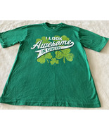 Target Boys I LOOK AWESOME IN GREEN Shamrock Short Sleeve Shirt 10-12 - $176.88 MXN