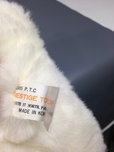 PRESTIGE Teddy Bear Big Foot Plush White Stuffed Animal Lovey Baby Toy 8&quot; TAG - £27.46 GBP