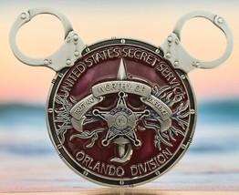 WDW Orlando U.S. Secret Service Office Maroon Mickey Disney Ears Challenge Coin - £13.33 GBP