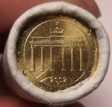 Edelstein UNC Original Rolle (40) Deutschland 2002-F 10 Eu Cent ~ Brandenburg - £26.50 GBP