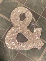 8&quot; X 7&quot; Wooden &quot;&amp;&quot; Sequin Signs *NEW/Sealed Corner Wear In Package* k2 - $9.99