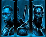 Glow in the Dark Blade and Black Panther Comic Book Heroes Cup Mug Tumbl... - £17.82 GBP