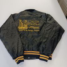 Vintage FRAILED Men's Black/Yellow Distressed Varsity Jacket Chest 52" image 2