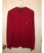 Polo Ralph Lauren Mens SZ Medium Waffle Knit Thermal Sleepwear Red Shirt - $13.85