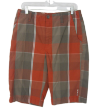 Billabong Men shorts plaid size 31 flat front pockets metal zip brown or... - $34.64