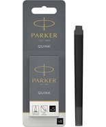 Parker QUINK Long Fountain Pen Ink Refill Cartridges, Black, 5 Count - $244.42 MXN