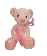 Aurora World Plush Pink Bear Rose Stuffed Animal Frosted Fur Ribbon Bow ... - €9,54 EUR