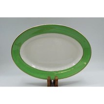 Shenango Chine 24.1cm Ovale Service Plateau Vert Bague Bordure BJ-37 - $60.95