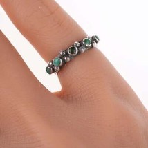 sz2.5 c1930&#39;s Navajo Silver and turquoise row ring - £78.90 GBP