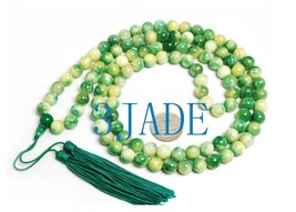 42&quot; Tibetan 108 Apple Green Jade Prayer Beads Mala #08  - £15.03 GBP