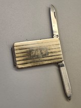 Vintage Colonial Knife File Money Clip Stainless Steel Engraved BRC - $14.25