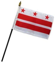 Wholesale Lot of 6 Washington D.C. District Of Columbia Flag 4&quot;x6&quot; Flag Desk Set - £6.95 GBP