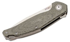 MKM Jens Anso Goccia Flipper 3.35&quot; M390 Satin Drop Point Green Canvas Mi... - £195.70 GBP