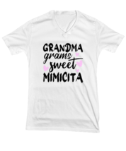 Grandma T Shirt Grandma Grams Sweet Mimicita White-V-Tee - £17.50 GBP